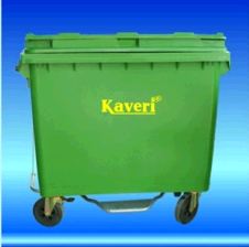 Heavy Duty Injection Molded Garbage/ Dustbin With Wheel-3